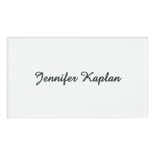 Classical Handwriting Minimalist Professional Name Tag