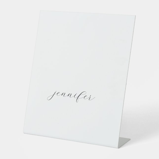 Classical Handwriting Minimalist Professional Pedestal Sign (Front)