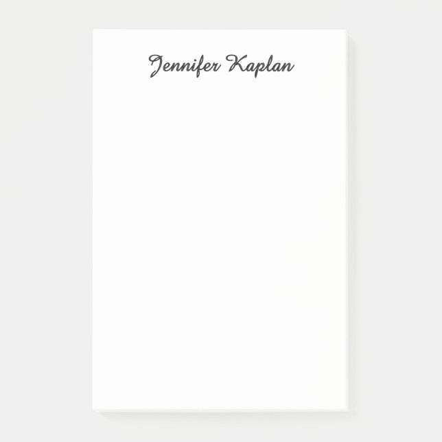 Classical Handwriting Minimalist Professional Post-it Notes (Front)