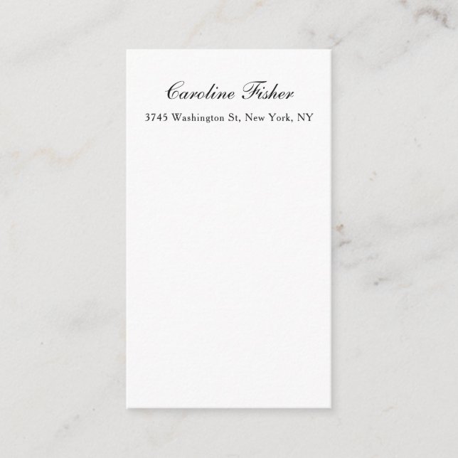 Classical Handwriting Plain Simple White Enclosure Card (Front)