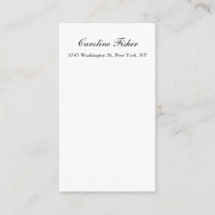 Classical Handwriting Plain Simple White Enclosure Card
