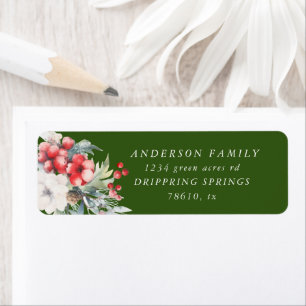 Classical Holiday Berries Return Address