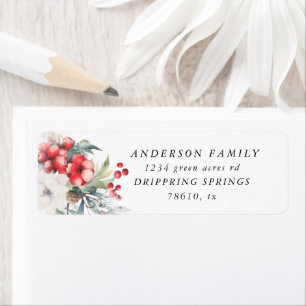 Classical Holiday Berries Return Address