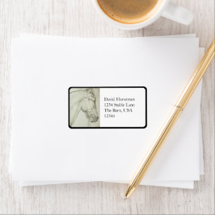 Classical Horse Head – Renaissance Pencil Drawing Label