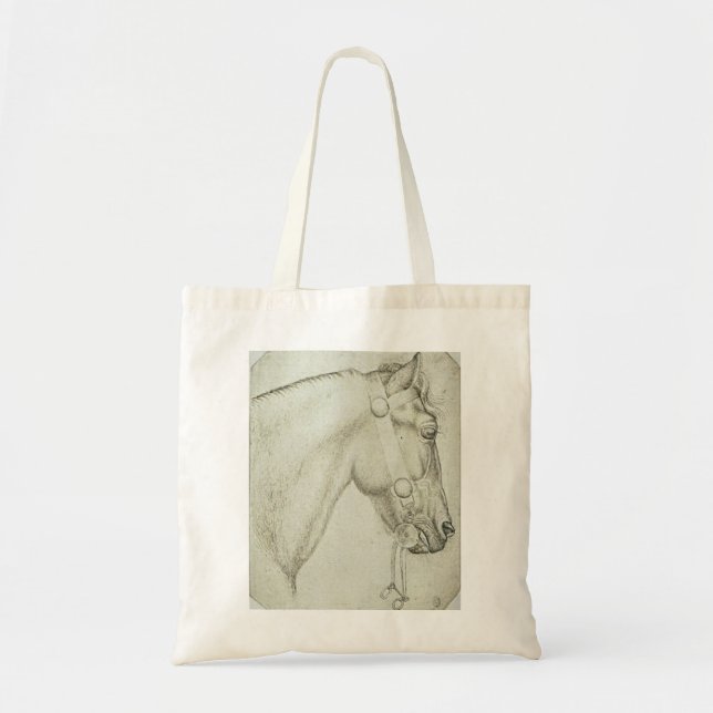 Classical Horse Head – Renaissance Pencil Drawing Tote Bag (Front)