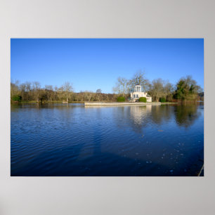 Classical Lakeside Temple with Cupola Poster