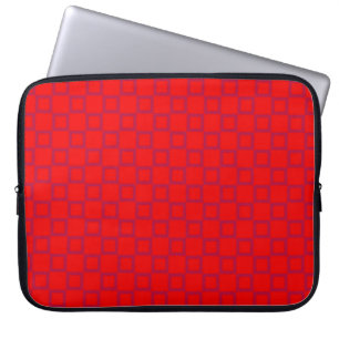 Classical light red with purple grid Laptop Sleeve
