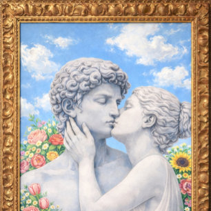Classical Lovers Kiss – Romantic Art Valentine Card