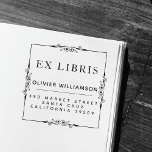 Classical Masculine Frame Ex Libris Bookplate<br><div class="desc">This Classical Masculine Frame Ex Libris Bookplate stamp will add a touch of class to your favourite library additions and provide a return address for their safekeeping. In a combination of classical serif and modern sans serif typography, this clean, clear design will protect your valued editions for years to come....</div>