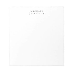 Classical Minimalist Elegant Name Black White Notepad