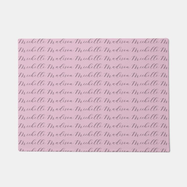 Classical Minimalist Name Handwriting Doormat (Front)