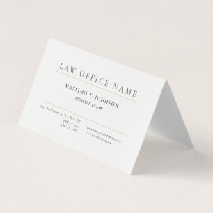 Classical Minimalist Plain Attorney at Law Lawyer Business Card