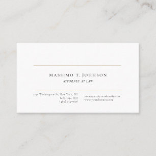 Classical Minimalist Plain Attorney at Law Lawyer Business Card