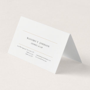 Classical Minimalist Plain Attorney at Law Lawyer Business Card