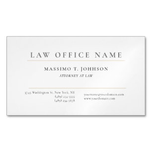 Classical Minimalist Plain Attorney at Law Lawyer  Magnetic Business Card