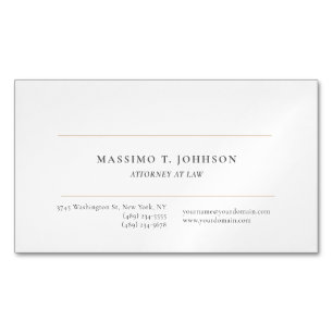 Classical Minimalist Plain Attorney at Law Lawyer  Magnetic Business Card
