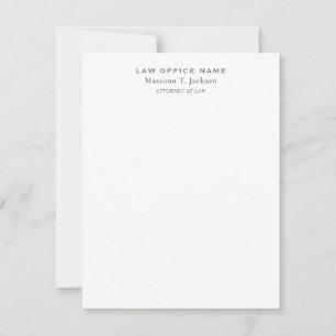 Classical Minimalist Plain Simple Black White Card