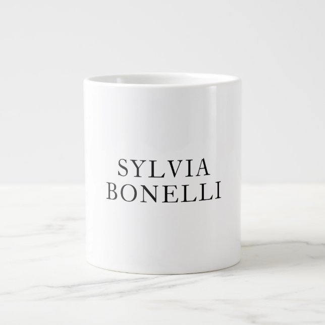 Classical Minimalist Professional Plain Add Name Large Coffee Mug (Front)