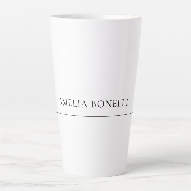 Classical Minimalist Professional Plain Latte Mug (Front)