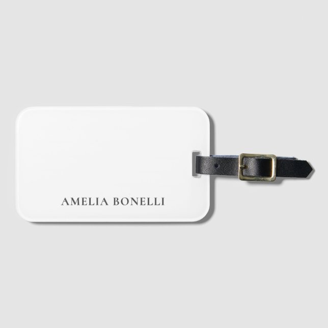 Classical Minimalist Professional Plain Luggage Tag (Front Horizontal)