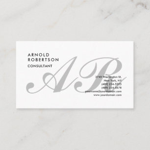 Classical Monogram Plain Trendy Professional Business Card