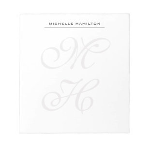 Classical Monogram Professional Plain Minimalist Notepad