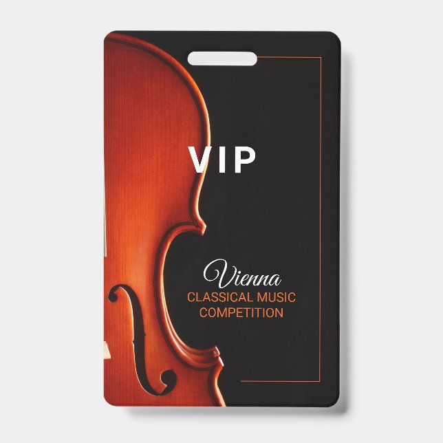 Classical Music Competition Event VIP Access Badge ID Badge (Front)