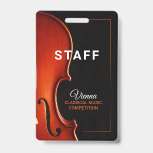 Classical Music Competition Staff All Access Badge ID Badge