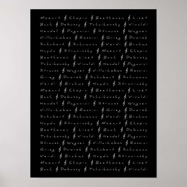 Classical Music Composers Poster (Front)