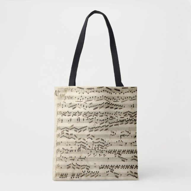 Classical Music Manuscript with clefs signatures Tote Bag (Front)