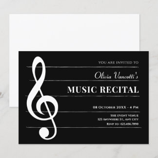Classical music notes invitation