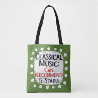 Classical Music Review 5 Stars Tote Bag