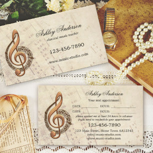 Classical Music Teacher Appointment Business Card