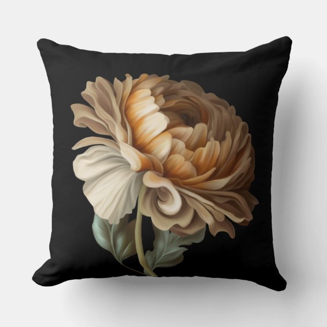 Classical Old World Painting Look Flower Cushion (Front)