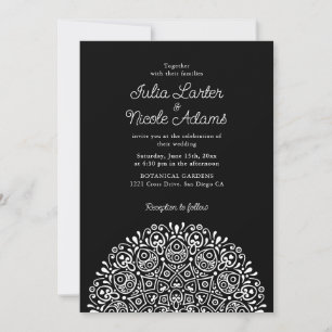 Classical Ornate Art Deco Style Mandala Wedding Invitation