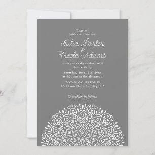 Classical Ornate Art Deco Style Mandala Wedding Invitation