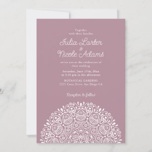 Classical Ornate Art Deco Style Mandala Wedding Invitation