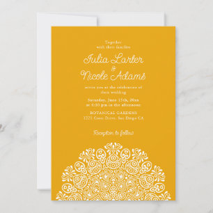 Classical Ornate Art Deco Style Mandala Wedding Invitation