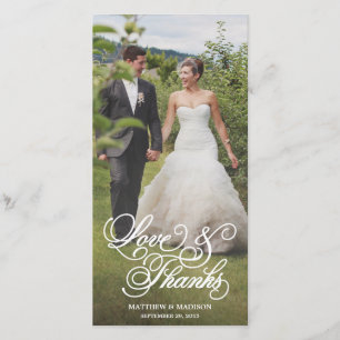 Classical Overlay   Wedding Thank You Photo Card
