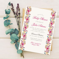Classical Pearl Swan Floral Frame Baby Shower