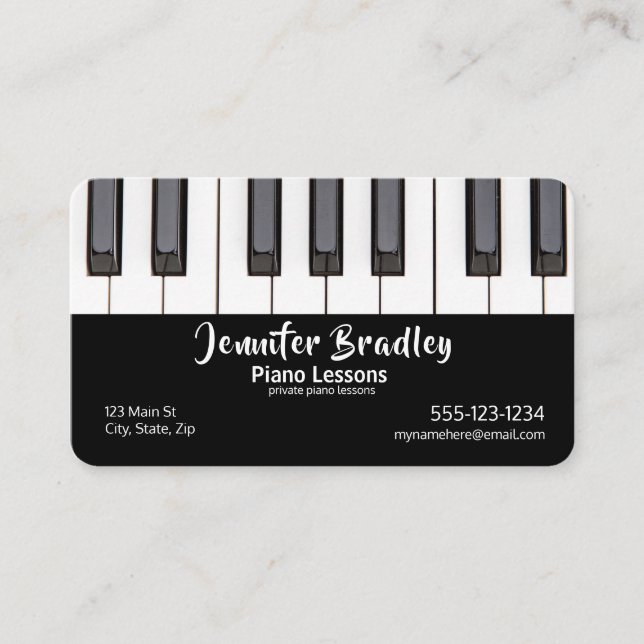 Classical Piano Teacher Business Cards (Front)