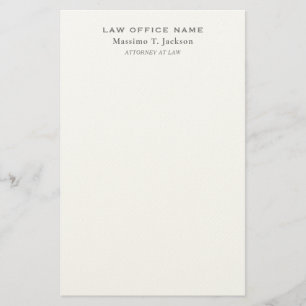 Classical Plain Attorney at Law Lawyer Office Stationery