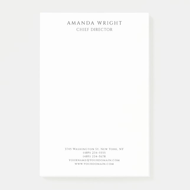 Classical Plain Attractive Stylish Business Post-it Notes (Front)