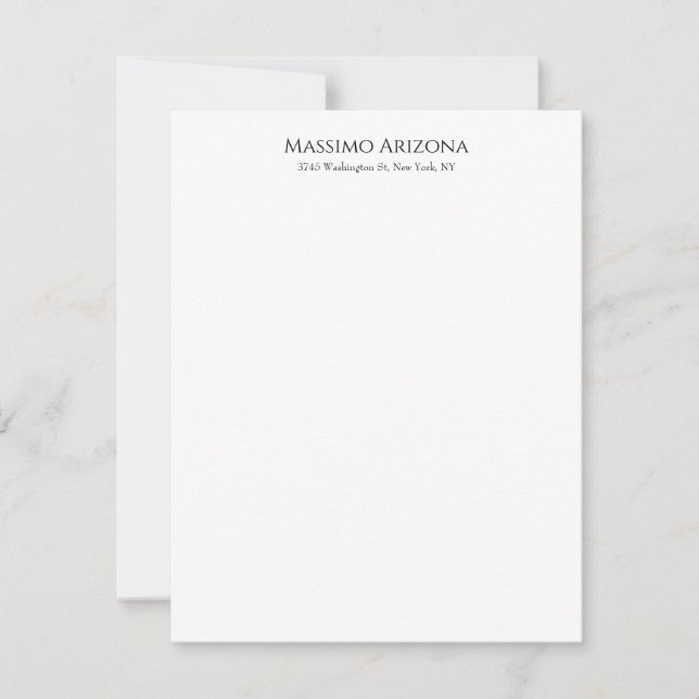 Classical Plain Elegant Black & White Minimalist (Front)