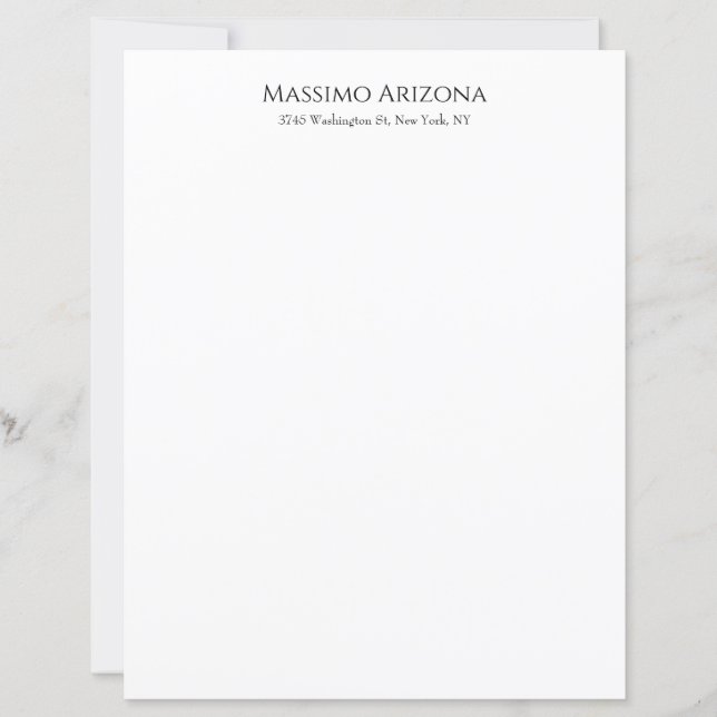 Classical Plain Elegant Black & White Minimalist (Front)