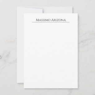 Classical Plain Elegant Black & White Minimalist Card