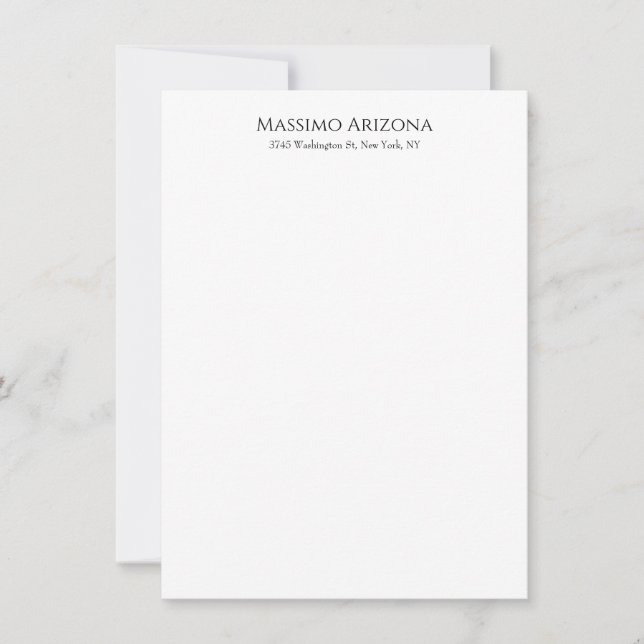 Classical Plain Elegant Black & White Minimalist Card (Front)