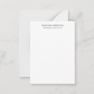 Classical Plain Elegant Black & White Minimalist Card