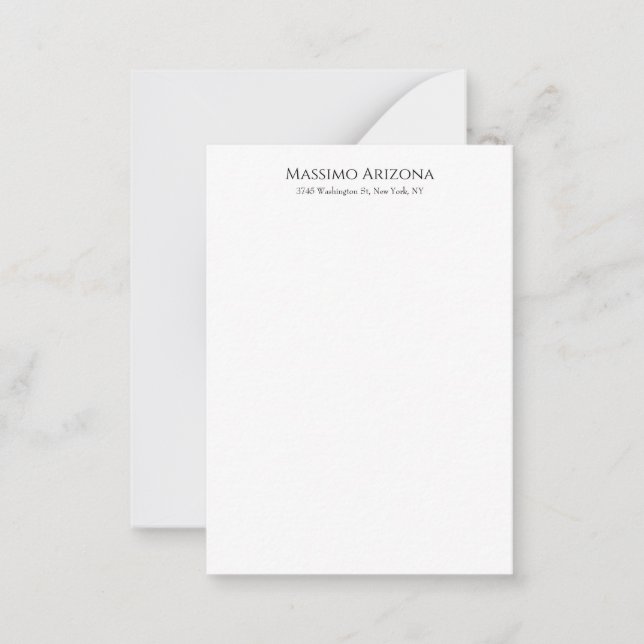 Classical Plain Elegant Black & White Minimalist Card (Front)
