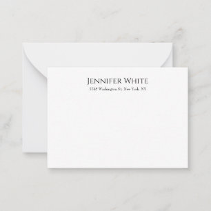 Classical Plain Elegant Black & White Minimalist Card